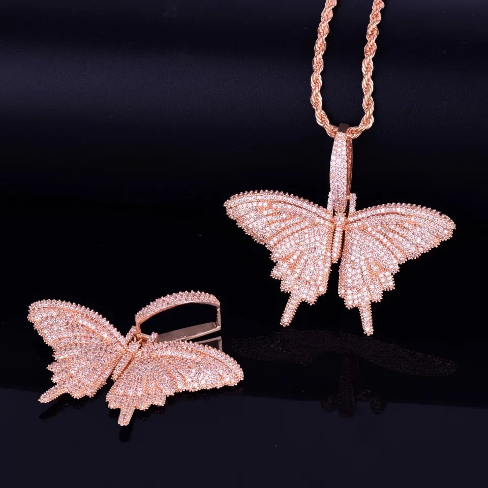 Pink Butterfly Pendant